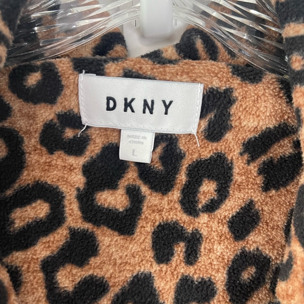 DKNY Leopard Print Fleece Pullover - Picture 6 of 7